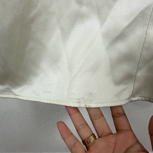 NWT Camila Coelho Reyna‎ Pearl White Satin Maxi Dress Size Medium - Picture 8 of 10